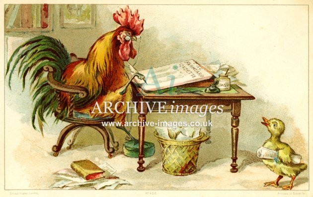 Nister No 458, Cockerel & Newspaper