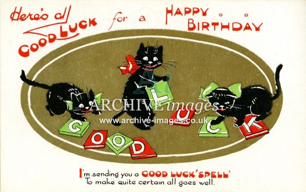 Lucky Black Cats Greetings B