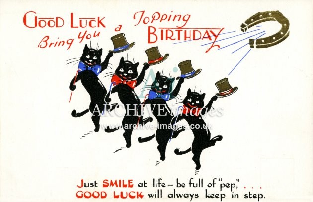 Lucky Black Cats Greetings C