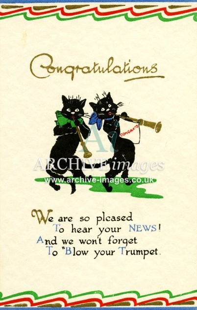 Lucky Black Cats Greetings L