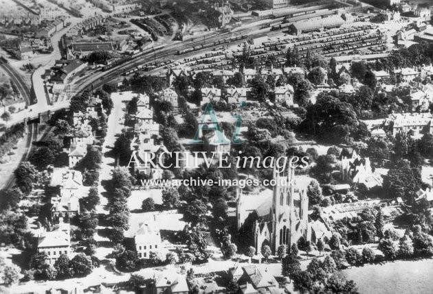 Cheltenham St James Railway Station aerial view