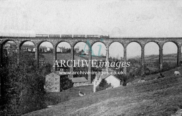 Maesycymmer Viaduct & train