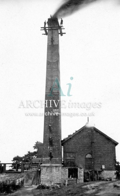 Somerset Colliery Chimney, Steeplejacks At Work c1920