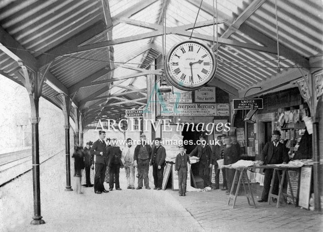 Caernarvon Railway Station bookstall c1900