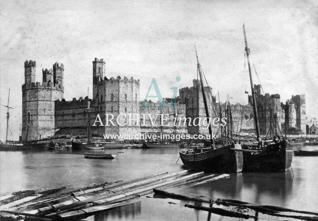 Caernarvon Harbour & Castle c1860