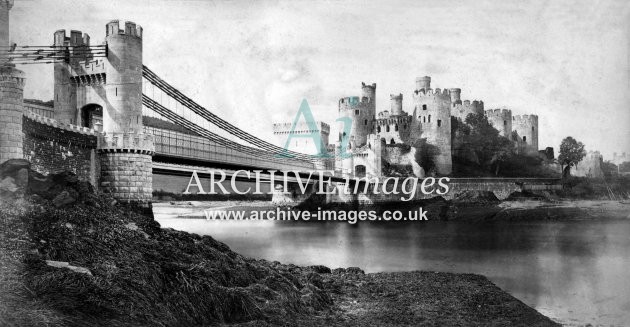 Conway Castle & Bridges c1862