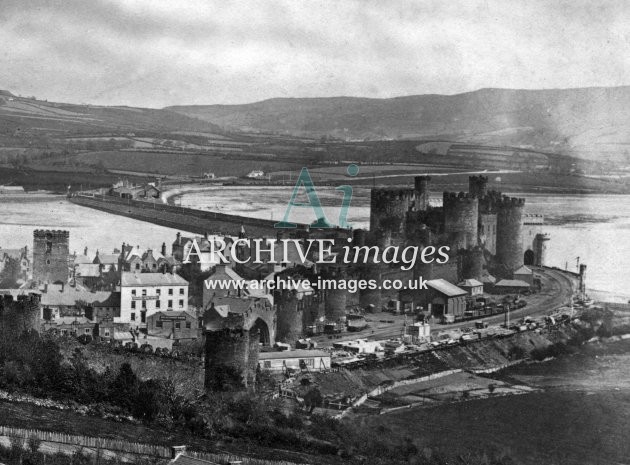 Conway Goods Yard & Castle c1862