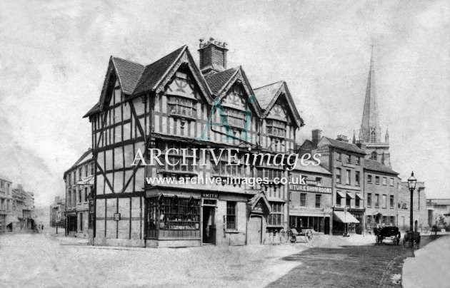 Hereford, High Town, Old House c1860