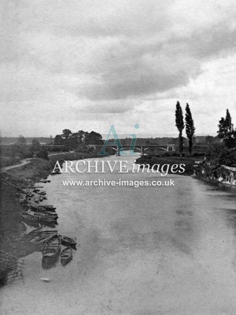 Hereford, River Wye & Railway Bridge c1860