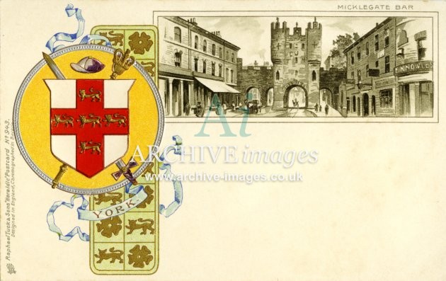 Tuck Heraldic 943, York, Micklegate FG
