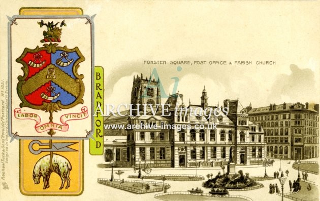 Tuck Heraldic 1051, Bradford Forster Square & PO FG