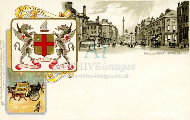 Tuck Heraldic 880, London, Parliament St FG