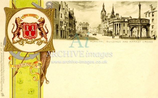 Tuck Heraldic 979, Aberdeen, Municipal Buildings & Market Cross FG