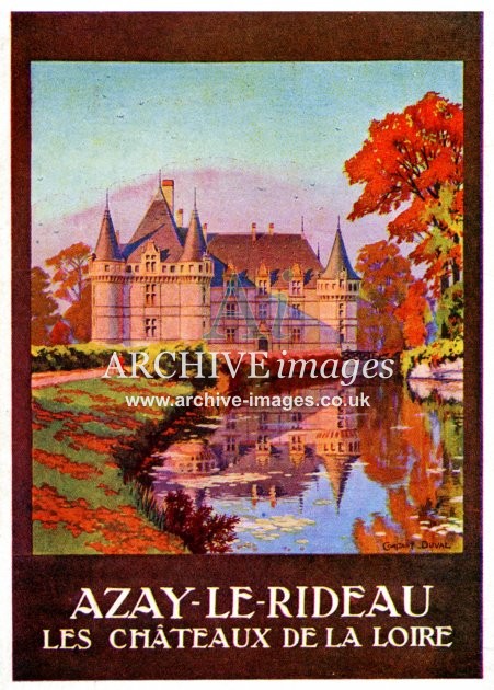 French Poster Advert, Azay-le-Rideau, Les Chateaux de la Loire FG