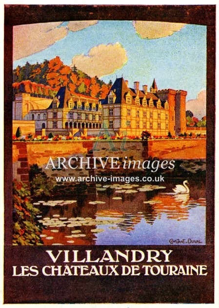 French Poster Advert, Villandry Les Chateaux de Toiuraine FG