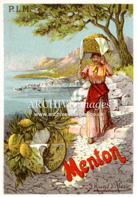 Chemin de Fer PLM Poster Advert, Menton FG