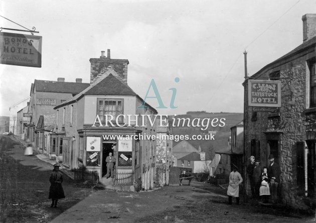 Gunnislake, Street View & Tavistock Hotel c1888