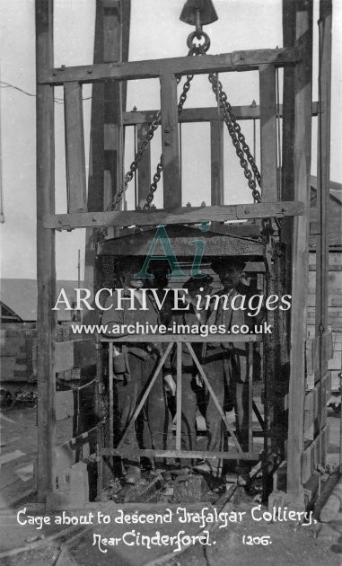 Trafalgar Colliery, Cinderford B, Cage About To Descend