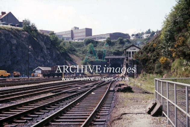 Bangor Railway Station Tunnel & Signal Box c1970