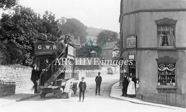 Bowbridge Post Office & GWR Motor Bus c1905