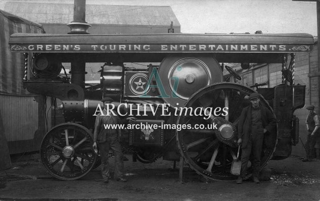 Steam Traction Engine at Fairground c.1910 MD