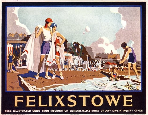 Felixstowe LNER Railway Poster Ad 1930s