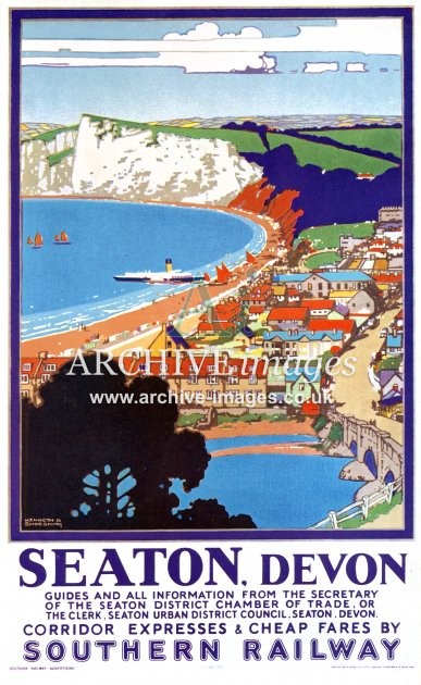 Seaton Devon Southern Railway Poster Type Advert 1930s