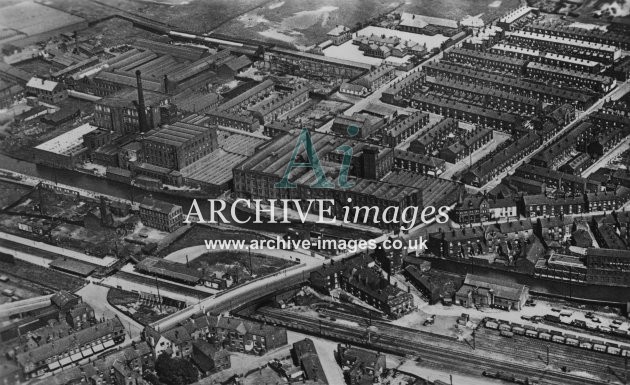 Castleton Railway Station, Rochdale, aerial view