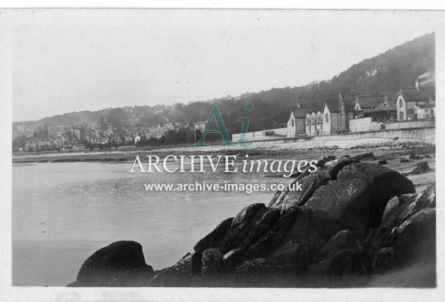   Grange over Sands Railway Station, from beach, Furness Railway