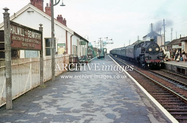 Halwill Junction station, looking west c1965