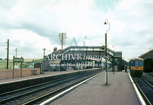 Okehampton, DMU in bay c1966