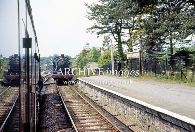 South Molton station, No 6375 crossing c1960