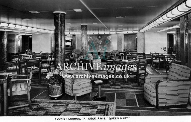 RMS Queen Mary, tourist lounge, A deck