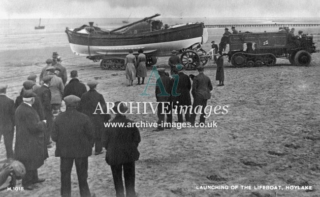 Hoylake lifeboat & tractor c1935
