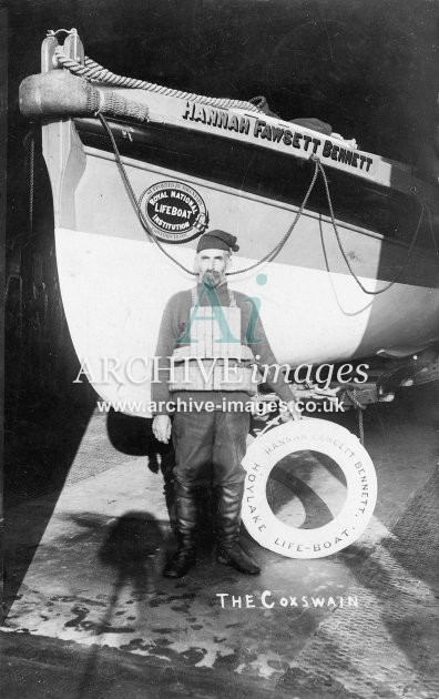 Hoylake lifeboat Hannah Fawsett Bennett & coxswain c1910