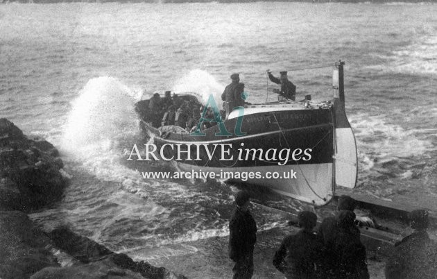 Moelfre lifeboat launching c1920