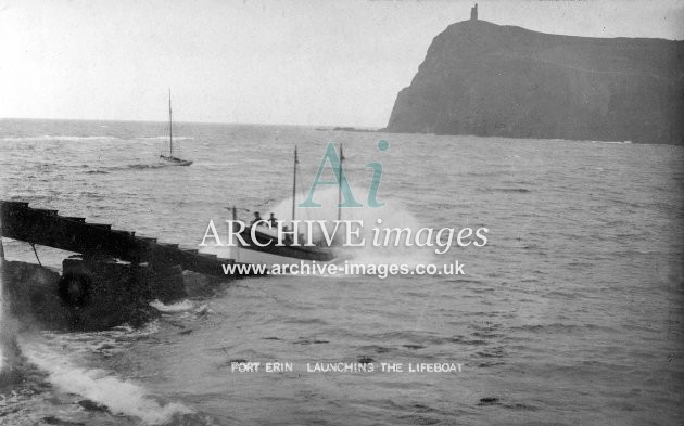 Port Erin lifeboat, launch c1908