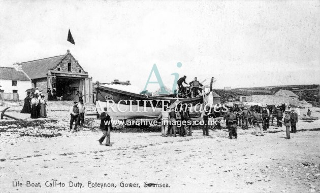 Porteynon lifeboat, Gower, Call to Duty c1905