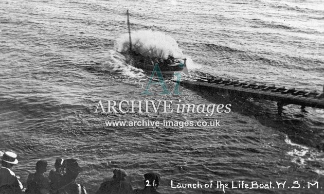 Weston Super Mare, lifeboat launch c1910