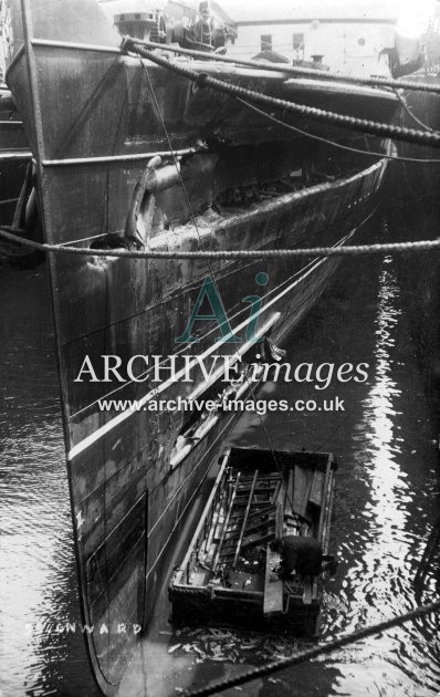 Damaged paddle steamer Onward, Dover c1907