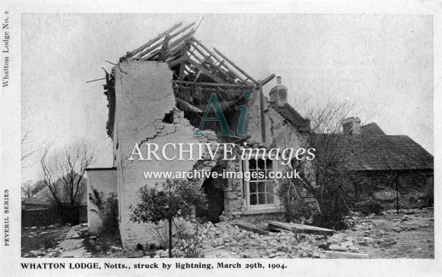 Whatton Lodge, struck by lightning 29.3.1904
