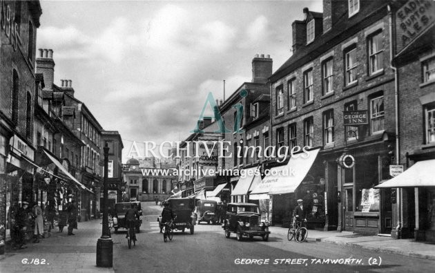 Tamworth, George St & motor cars c1935