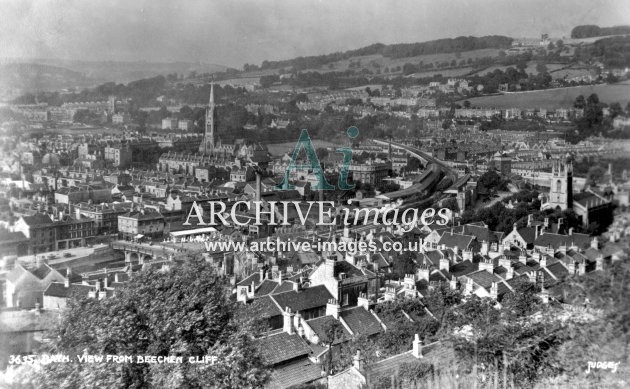 Bath & GWR station, view from Beechen Cliff c1930