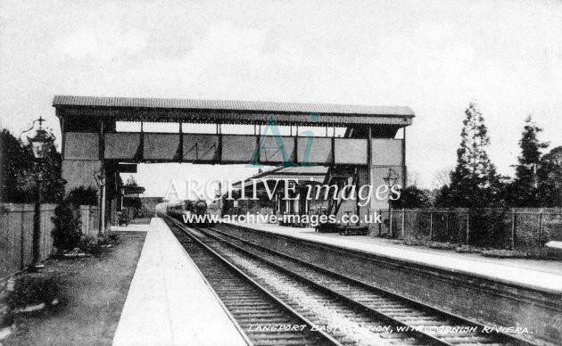 Langport East station GWR, Cornish Riviera Express passing c1908
