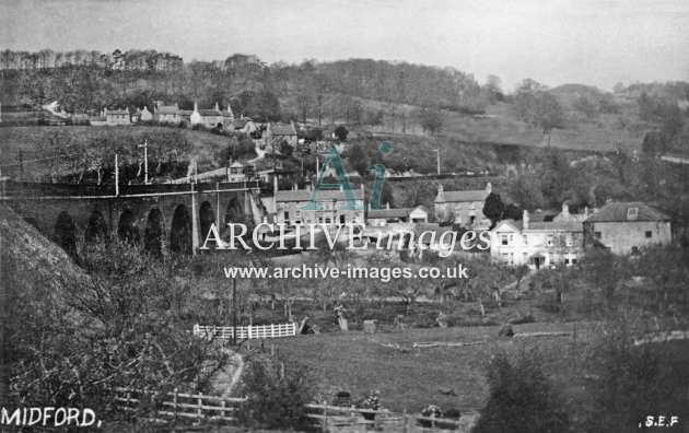 Midford viaduct & S&DJR station c1925