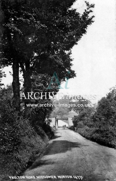 Midsomer Norton, Paulton Road & railway bridge c1910