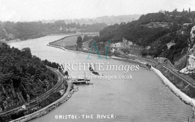 River Avon & GWR Railways from Clifton Bridge c1908