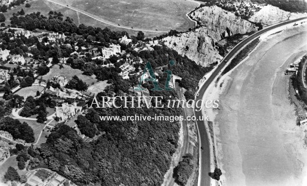 Sea Walls, River Avon, Clifton Tunnel & GWR Avonmouth Branch, aerial view c1930