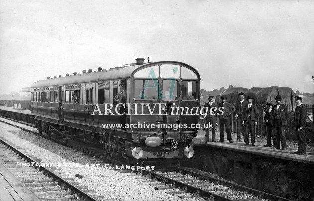 Langport East station & GWR SRM No 71, 1906