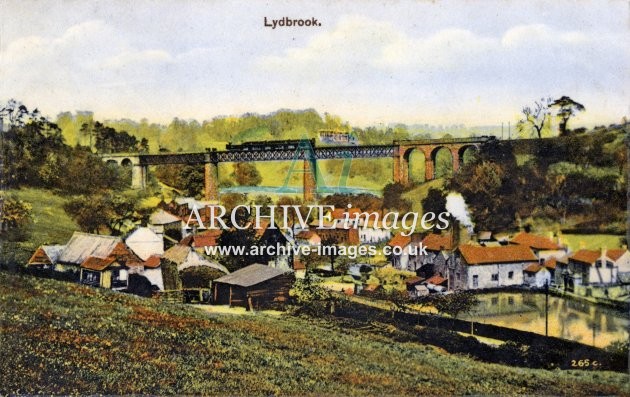 Lydbrook Viaduct & train c1910